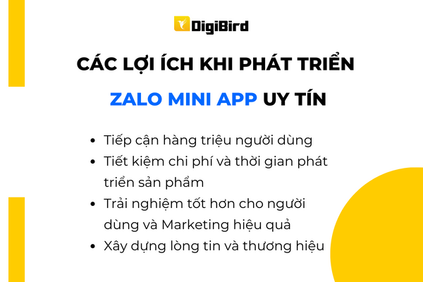 lợi ích khi phát triển zalo mini app