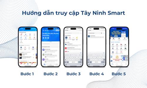 Các bước truy cập vào Tây Ninh Smart