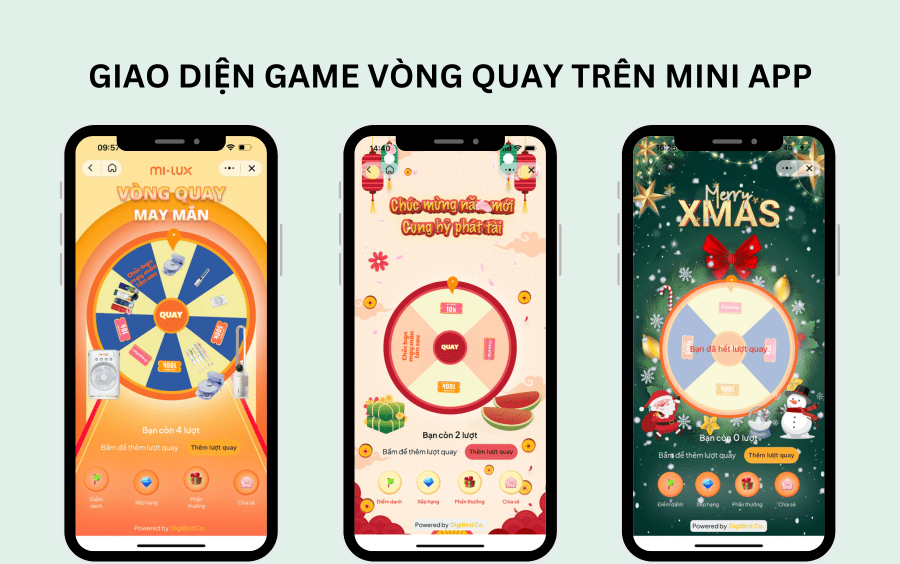 Gaio diện game vòng quay trên mini app